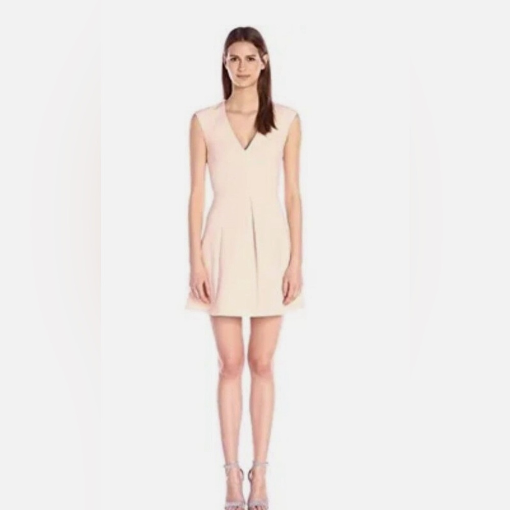 French Connection Pale Pink Pleated Skater Dress